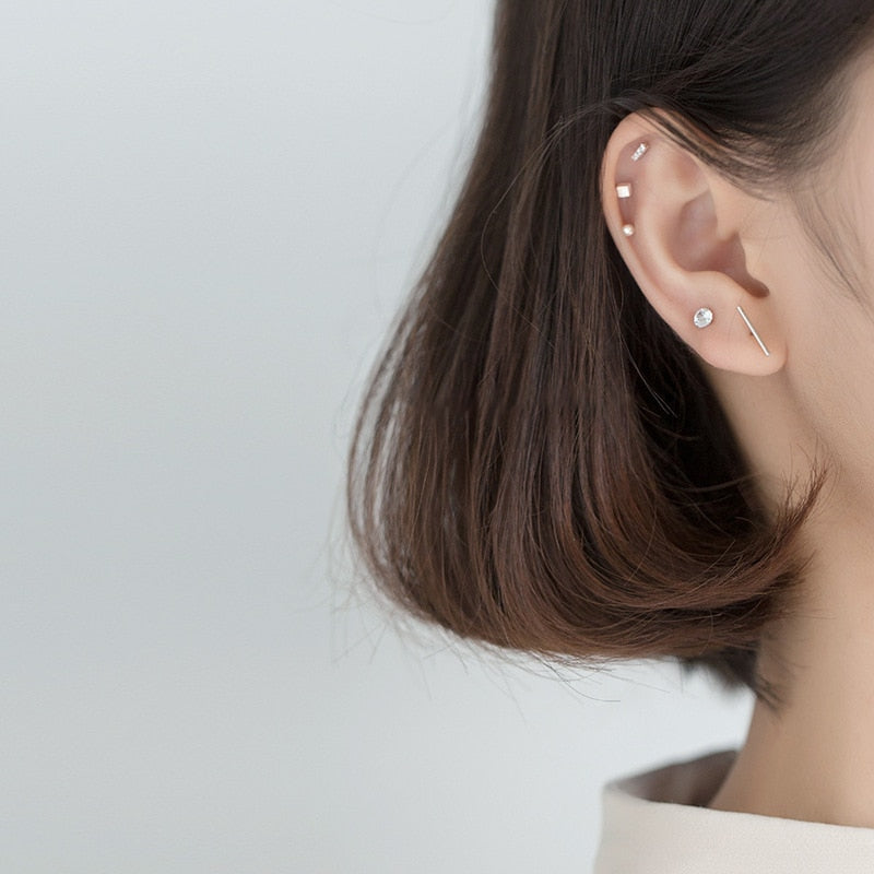 Peris Gems Geometric 5pc Gold Stud Earrings Set for Women | Sterling Silver Geometric 5pc Gold Stud Earrings for Women | Sterling Silver SHEIN Amazon Temu