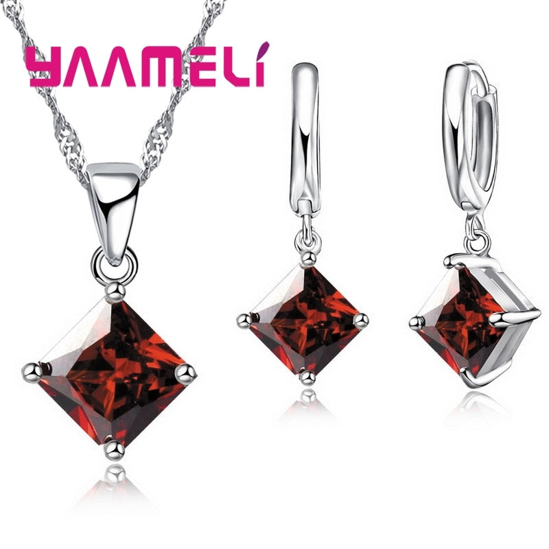 Peris Gems Geometric Square Diamond Necklace and Earrings Set for Women SHEIN Amazon Temu