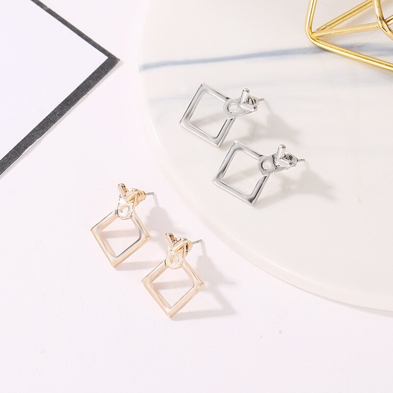 Peris Gems Geometric Square Stud Dangle Earrings for Women SHEIN Amazon Temu