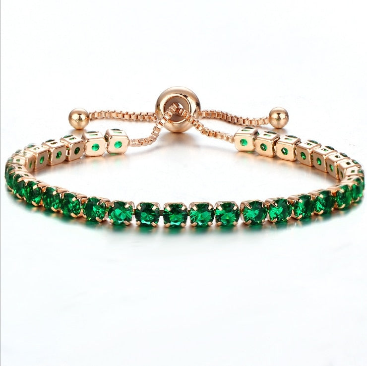 Peris Gems Ggreen Gold Diamond Tennis Bracelets for Women | Iced Out Chain Bracelets SHEIN Amazon Temu