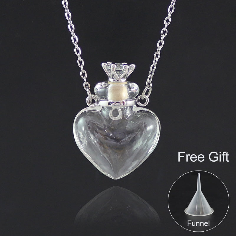 Peris Gems Glass Heart Vial Cremation Pendant Necklace - Ash Case Holder Memorial Necklace SHEIN Amazon Temu