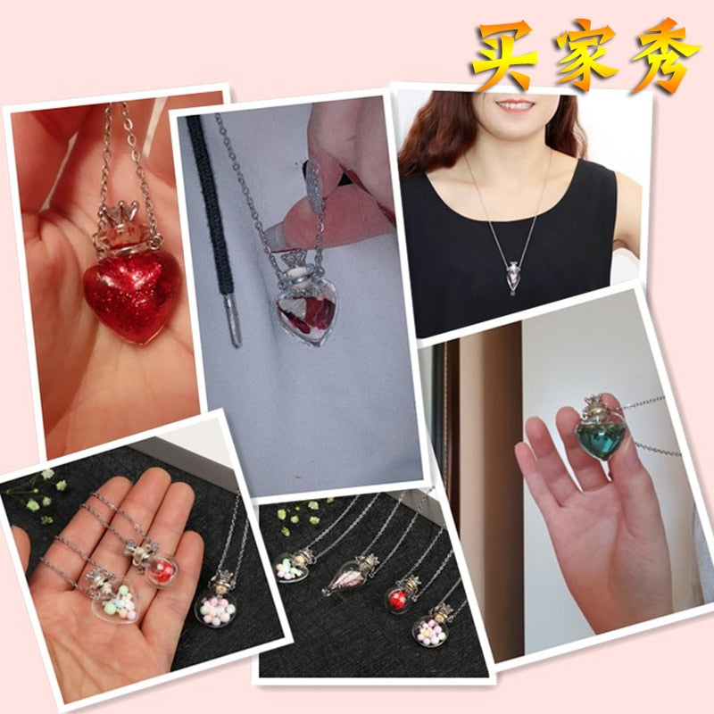 Peris Gems Glass Heart Vial Cremation Pendant Necklace - Ash Case Holder Memorial Necklace SHEIN Amazon Temu
