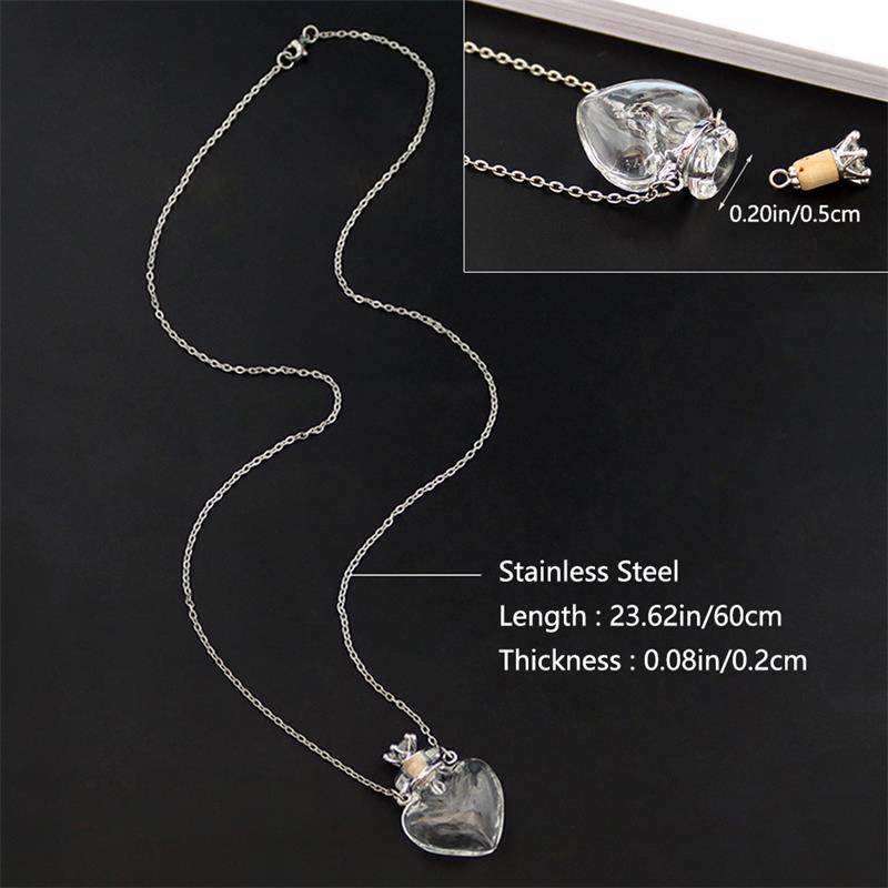 Peris Gems Glass Heart Vial Cremation Pendant Necklace - Ash Case Holder Memorial Necklace SHEIN Amazon Temu