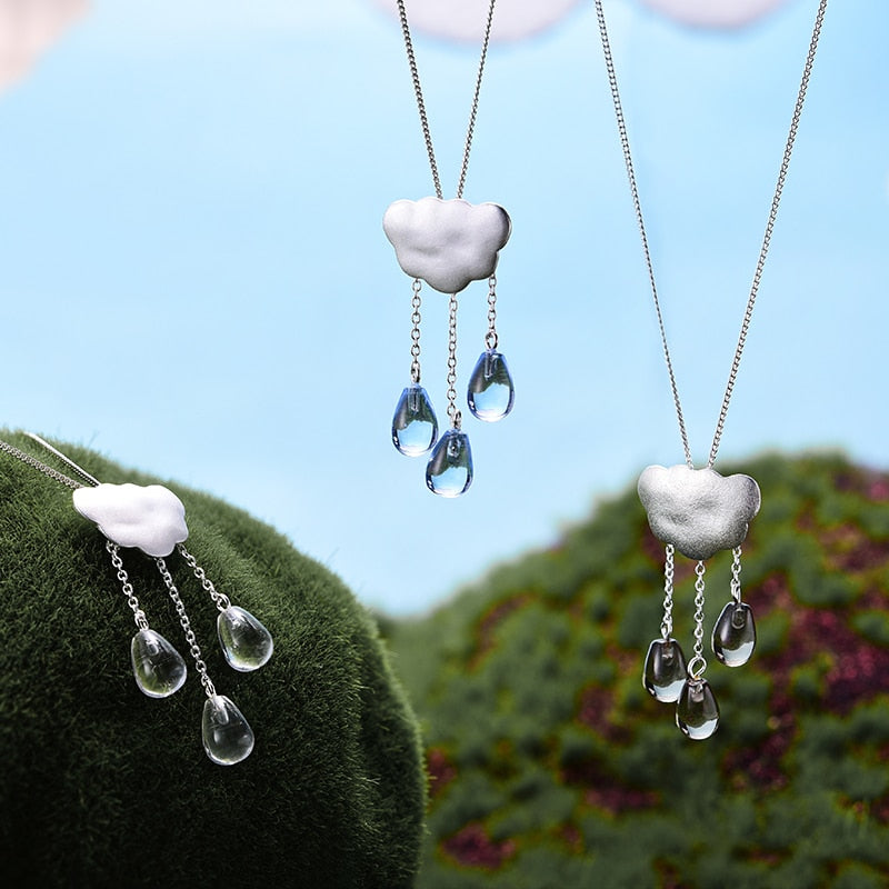 Peris Gems Glass Raining Cloud Tassel Pendant without Necklace Unisex SHEIN Amazon Temu
