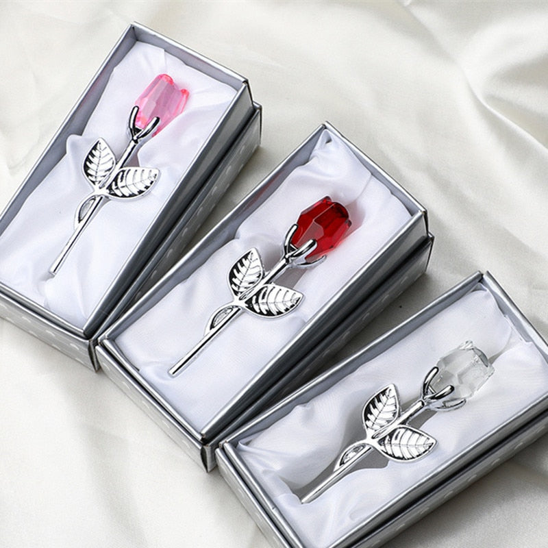 Peris Gems Glass Rose Flower with Box | Silver Gold Romantic Gift SHEIN Amazon Temu