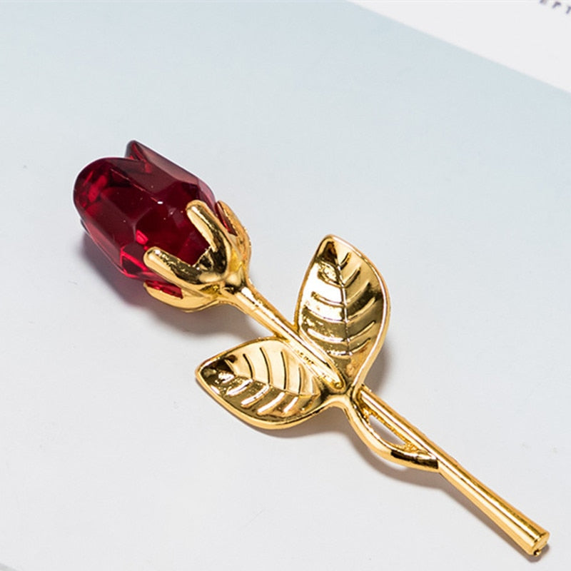 Peris Gems Glass Rose Flower with Box | Silver Gold Romantic Gift SHEIN Amazon Temu