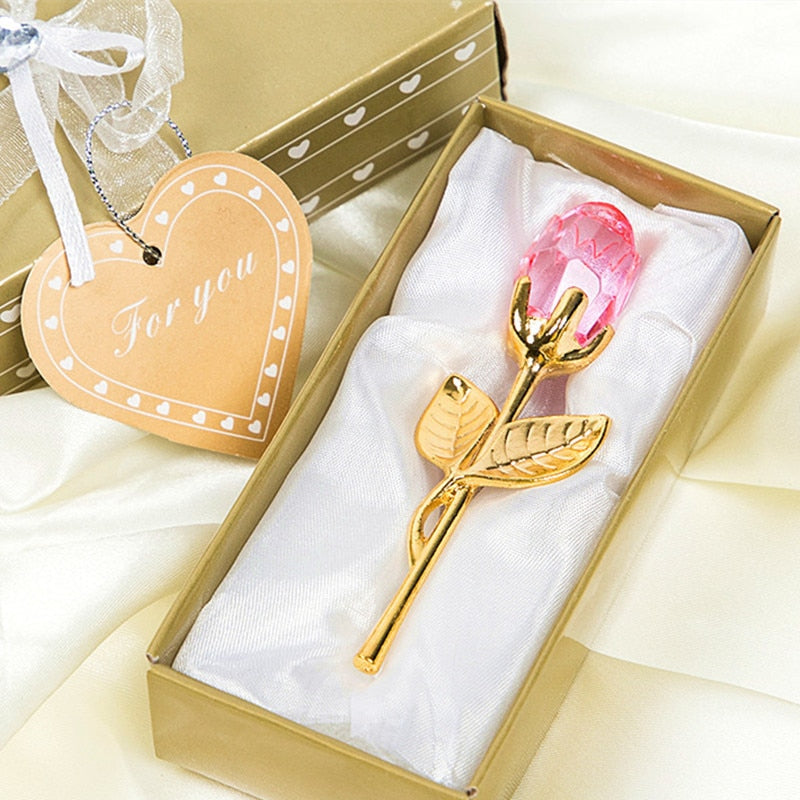 Peris Gems Glass Rose Flower with Box | Silver Gold Romantic Gift SHEIN Amazon Temu