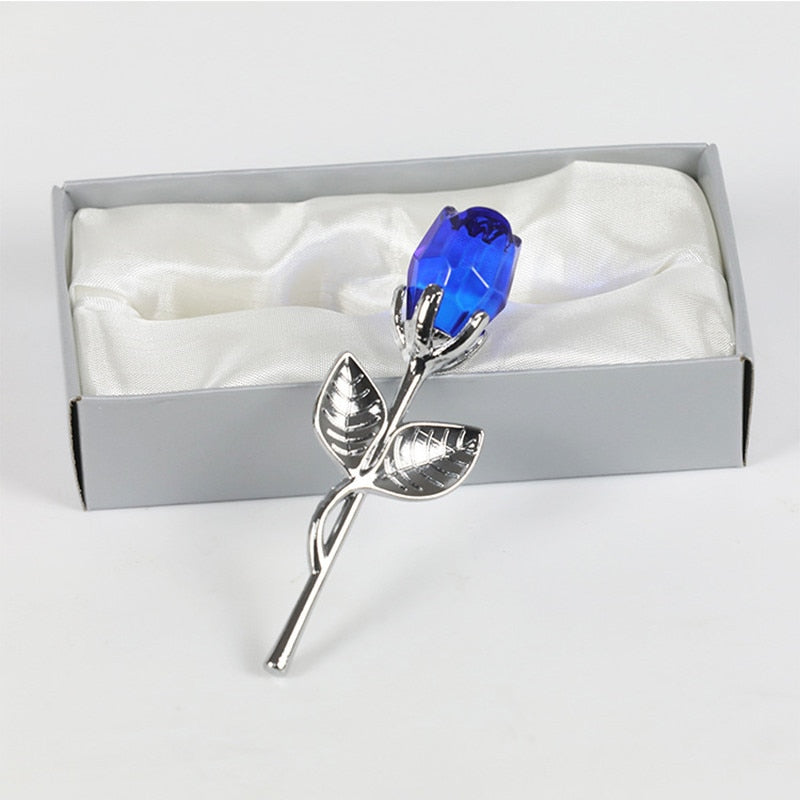 Peris Gems Glass Rose Flower with Box | Silver Gold Romantic Gift SHEIN Amazon Temu