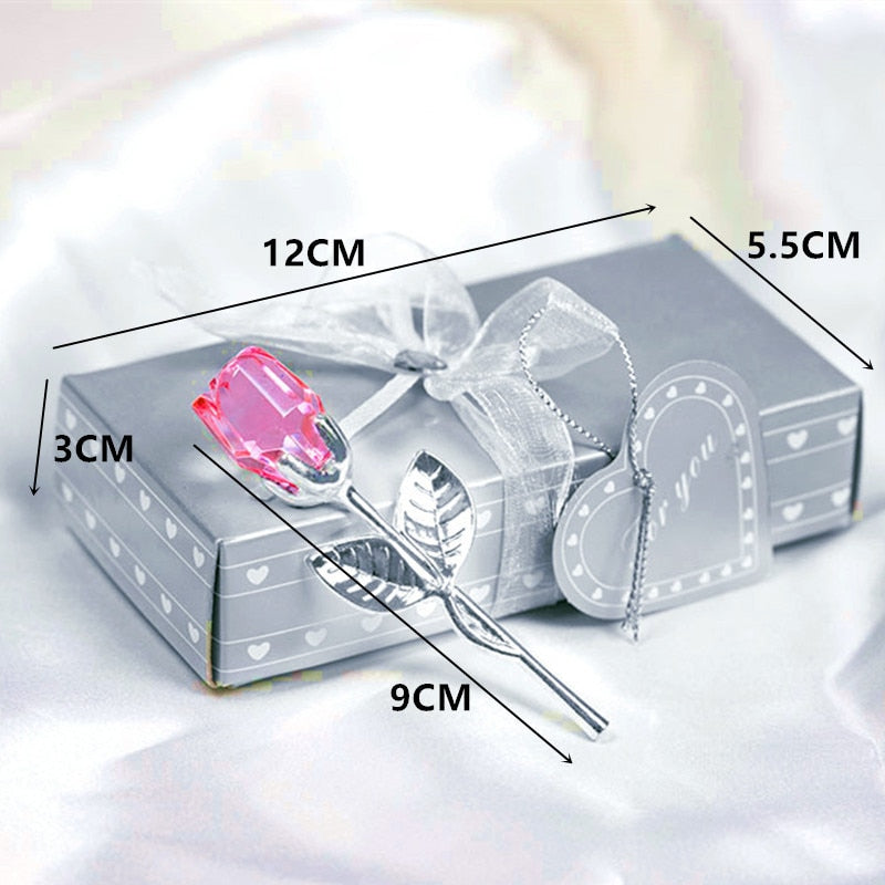 Peris Gems Glass Rose Flower with Box | Silver Gold Romantic Gift SHEIN Amazon Temu