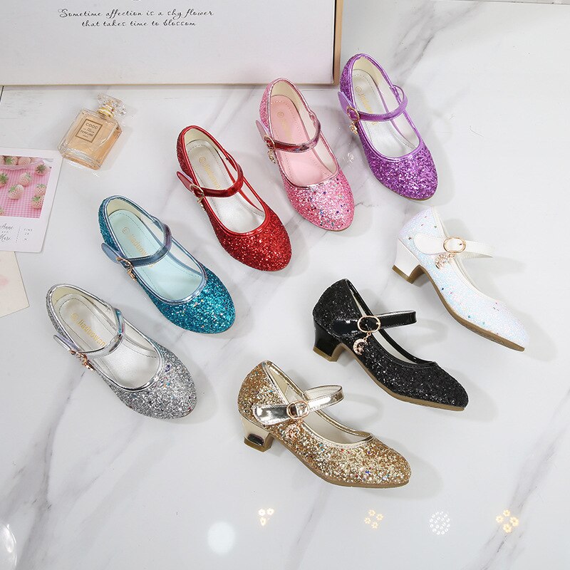 Peris Gems Glitter High Heel Shoes for Girls | Round Toe Princess Heels SHEIN Amazon Temu