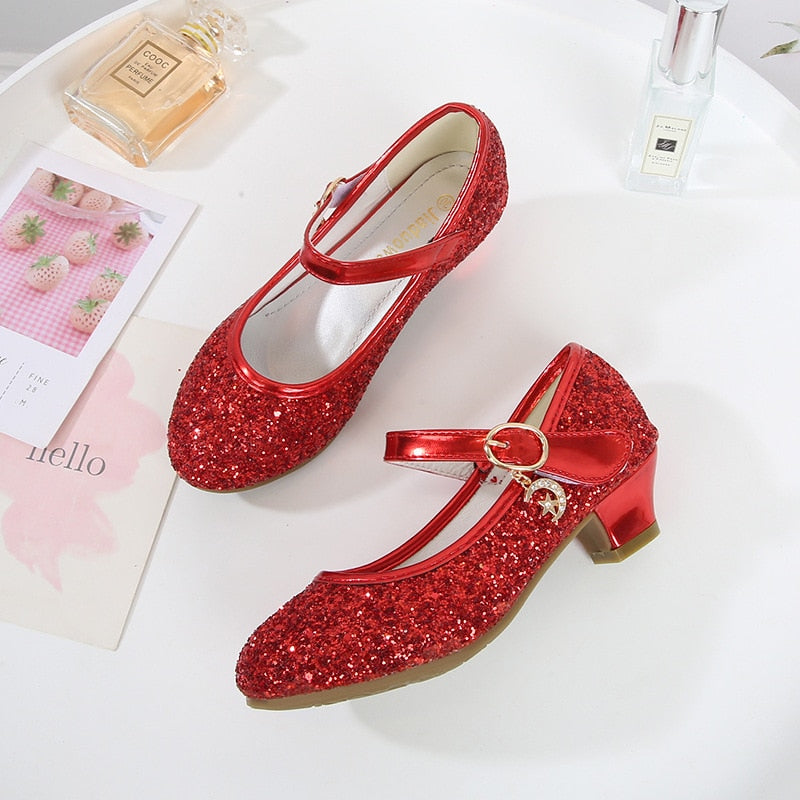 Peris Gems Glitter High Heel Shoes for Girls | Round Toe Princess Heels SHEIN Amazon Temu