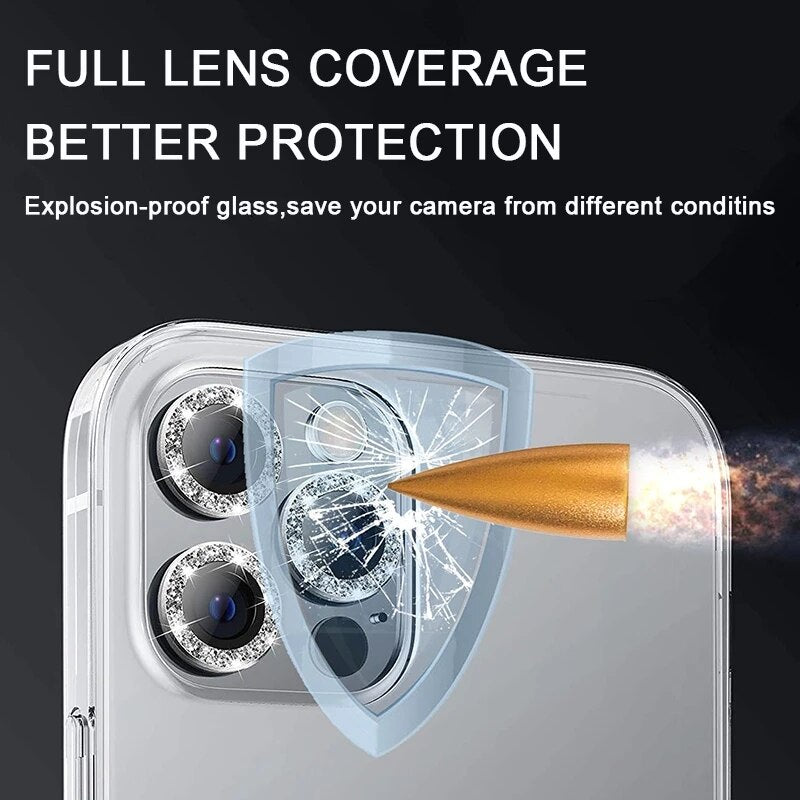 Peris Gems Glittery Diamond Camera Lens Protector Cap For iPhone | Glass Camera Metal Rings SHEIN Amazon Temu