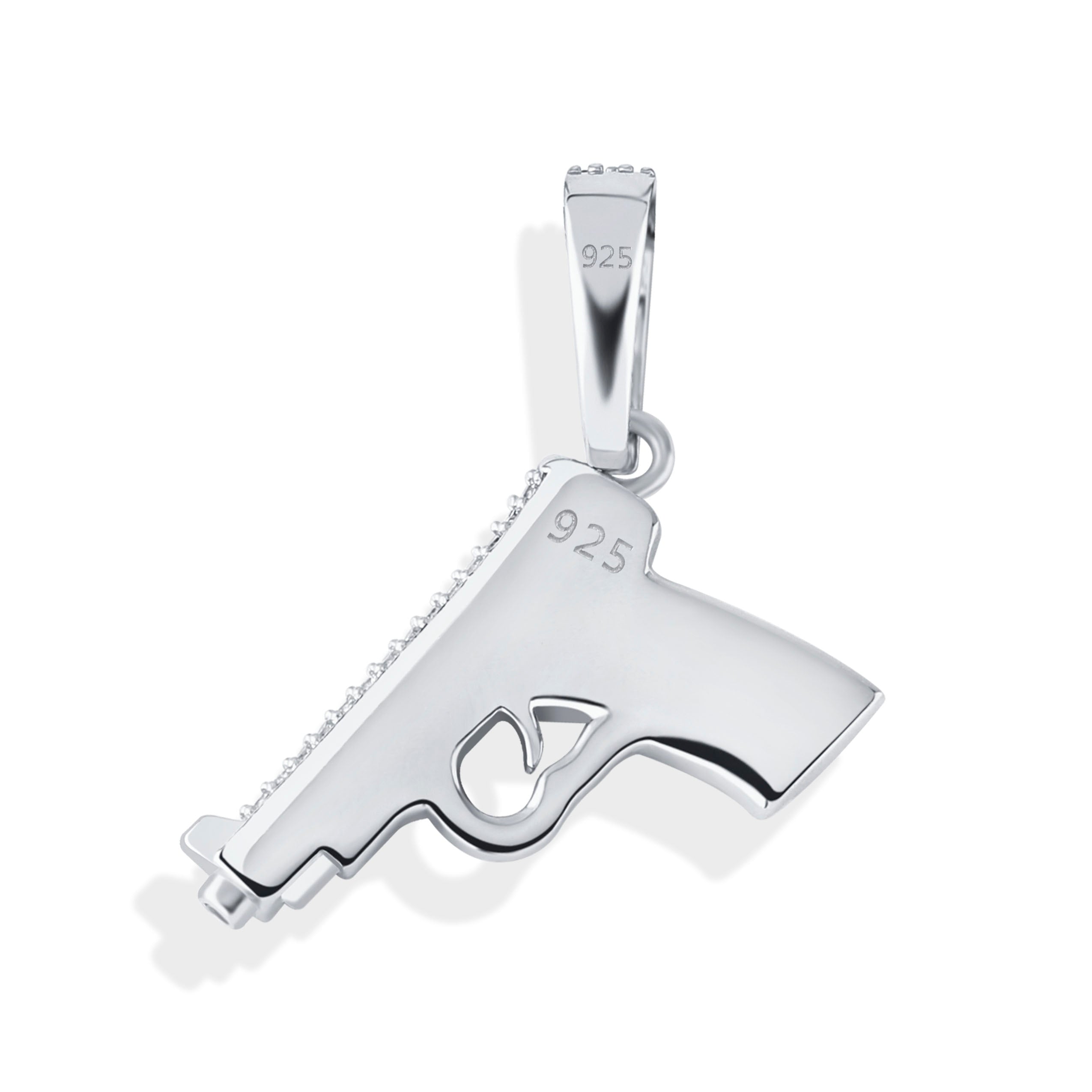 Peris Gems Glittery Diamond Pistol Gun Pendant Necklace Unisex SHEIN Amazon Temu
