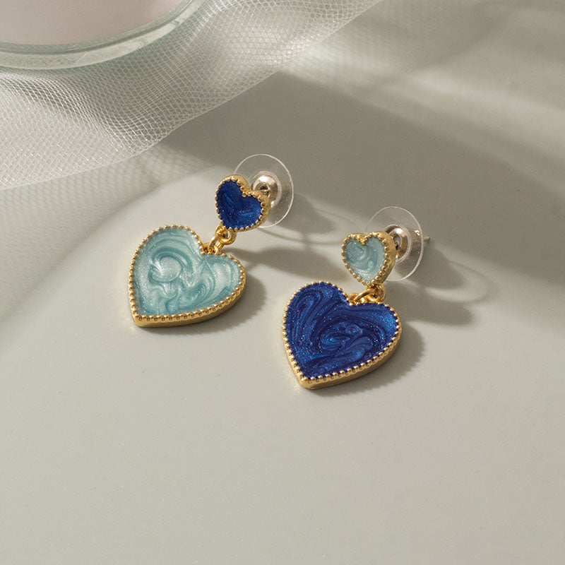 Peris Gems Glittery Love Klein Blue Earrings for Women | Acrylic Geometric Dangle Earrings Klein Blue Earrings for Women | Geometric Dangle Earrings SHEIN Amazon Temu