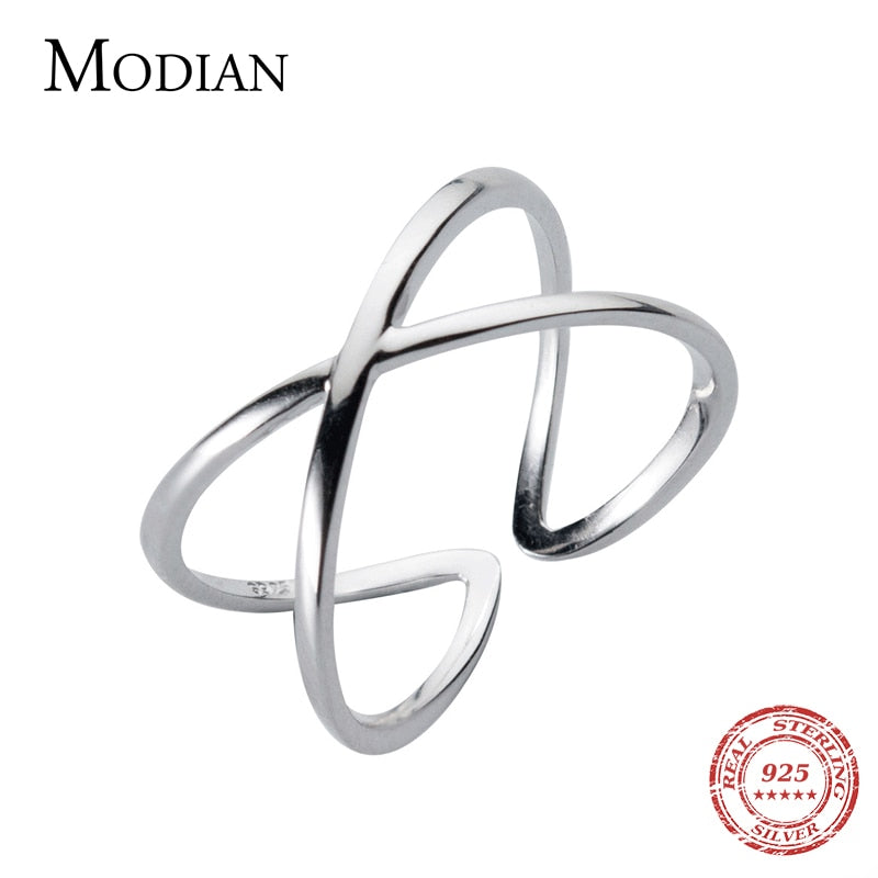 Peris Gems Glossy Crossing X Shaped Ring for Women | Adjustable Silver Ring Glossy Crossing X Shaped Ring for Women | Adjustable Ring SHEIN Amazon Temu