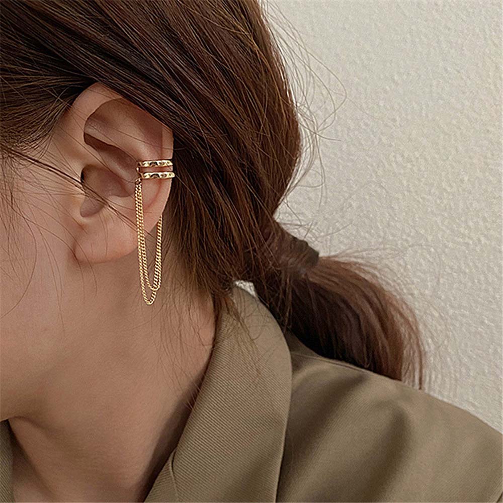 Peris Gems gold-1 Gold Ear Cuff Tassel Earring for Women | No Pierce Silver Ear Clips SHEIN Amazon Temu
