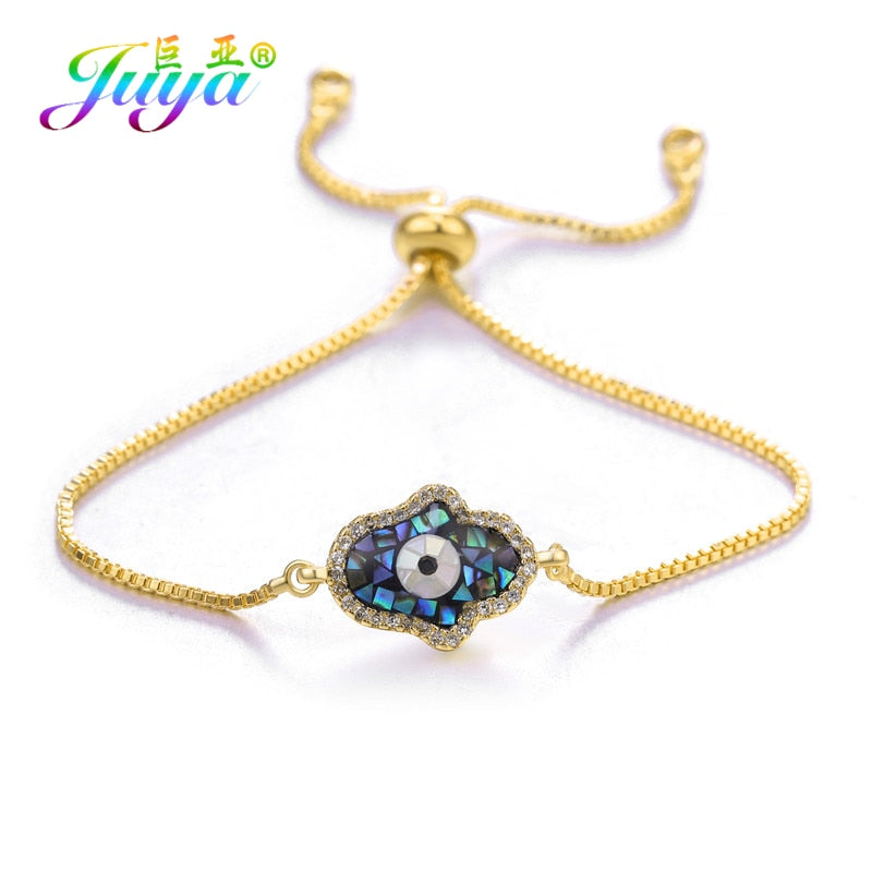 Peris Gems Gold 10 / Adjustable Chains Enamel Hollow Hamsa Hand Evil Eye Bracelets Unisex SHEIN Amazon Temu