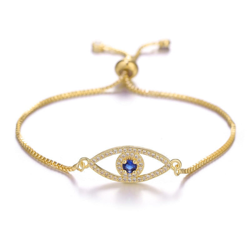 Peris Gems Gold 12 / Adjustable Chains Enamel Hollow Hamsa Hand Evil Eye Bracelets Unisex SHEIN Amazon Temu