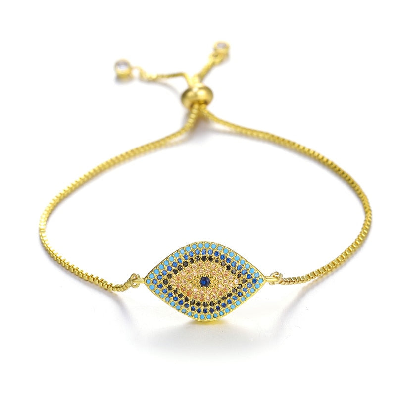 Peris Gems Gold 13 / Adjustable Chains Enamel Hollow Hamsa Hand Evil Eye Bracelets Unisex SHEIN Amazon Temu