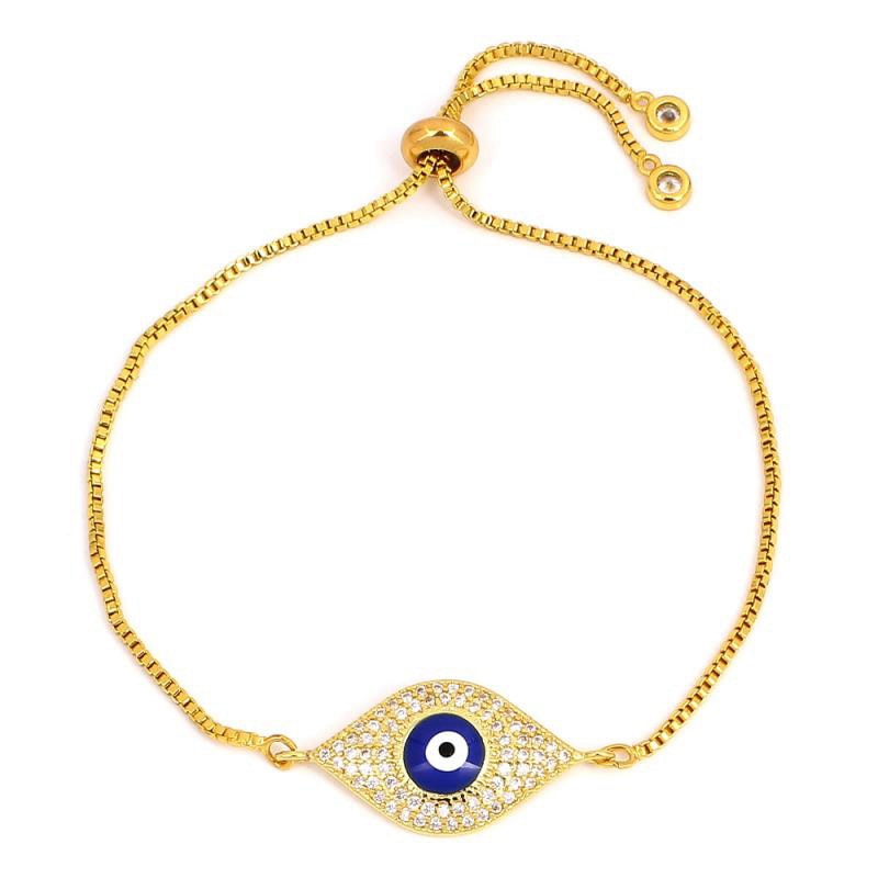 Peris Gems Gold 14 / Adjustable Chains Enamel Hollow Hamsa Hand Evil Eye Bracelets Unisex SHEIN Amazon Temu