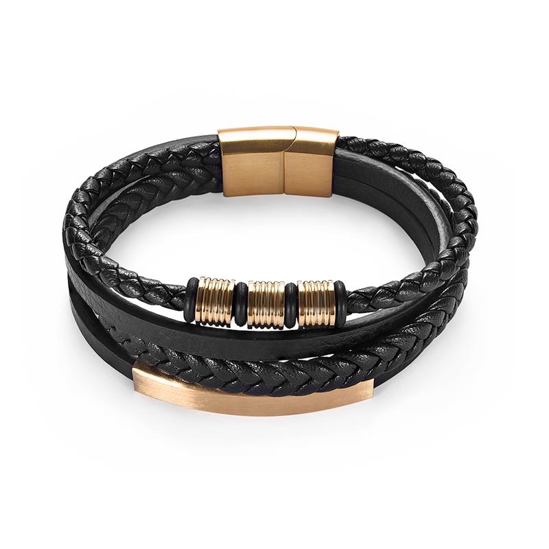 Peris Gems Gold / 18.5cm Woven Multilayered Bracelets Unisex | Stainless-Steel Clasp SHEIN Amazon Temu