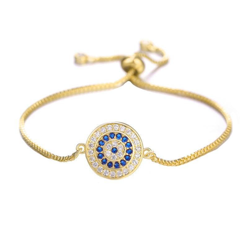 Peris Gems Gold 4 / Adjustable Chains Enamel Hollow Hamsa Hand Evil Eye Bracelets Unisex SHEIN Amazon Temu