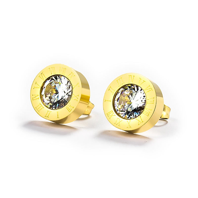 Peris Gems Gold 4 Diamond Stud Earrings for Women | Small Crystal Earrings SHEIN Amazon Temu