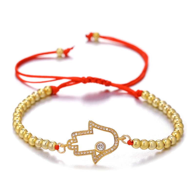 Peris Gems Gold 5 / Adjustable Chains Enamel Hollow Hamsa Hand Evil Eye Bracelets Unisex SHEIN Amazon Temu