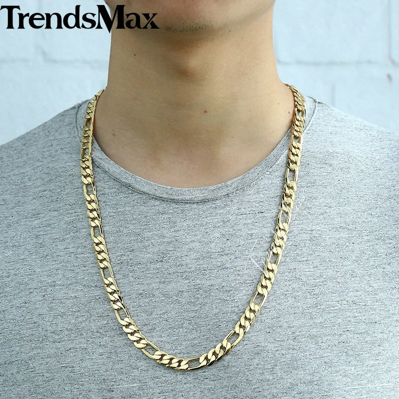 Peris Gems Gold 6MM Figaro Chain | Gold Unisex Necklaces SHEIN Amazon Temu