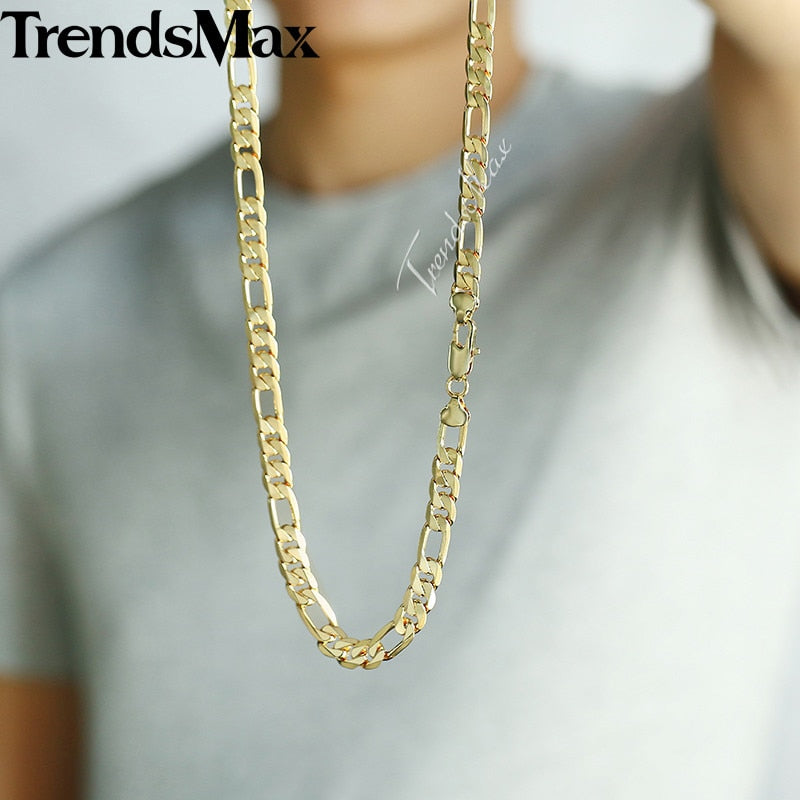 Peris Gems Gold 6MM Figaro Chain | Gold Unisex Necklaces SHEIN Amazon Temu