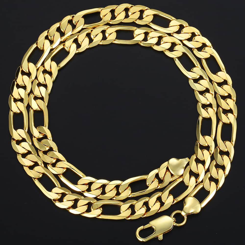 Peris Gems Gold 6MM Figaro Chain | Gold Unisex Necklaces SHEIN Amazon Temu