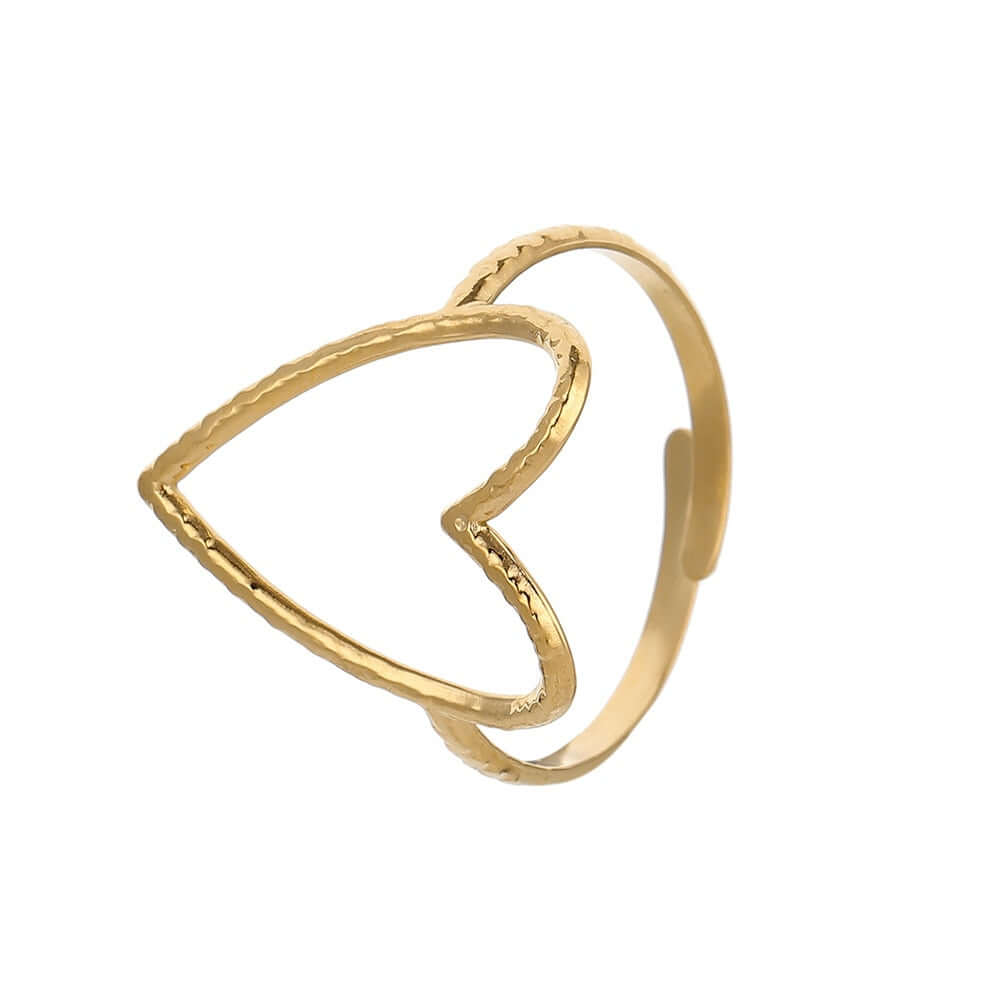 Peris Gems Gold Adjustable Hollow Heart Love Aesthetic Rings for Women SHEIN Amazon Temu