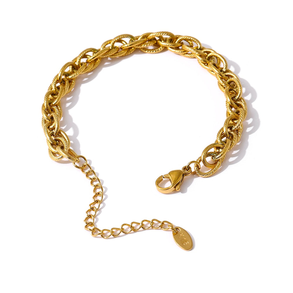 Peris Gems Gold Bracelet Chunky Gold Twisted Fence Metal Chain Necklace Unisex SHEIN Amazon Temu
