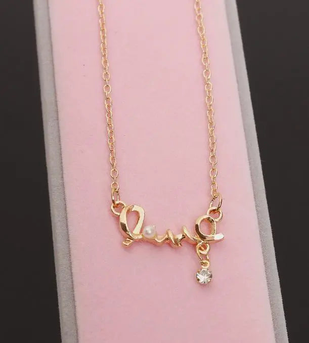 Peris Gems Gold Cursive "Love" Word Pendant Necklace for Women SHEIN Amazon Temu