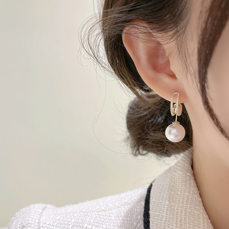 Peris Gems Gold Dangle Stud Earrings for Women | Pearl Earrings SHEIN Amazon Temu