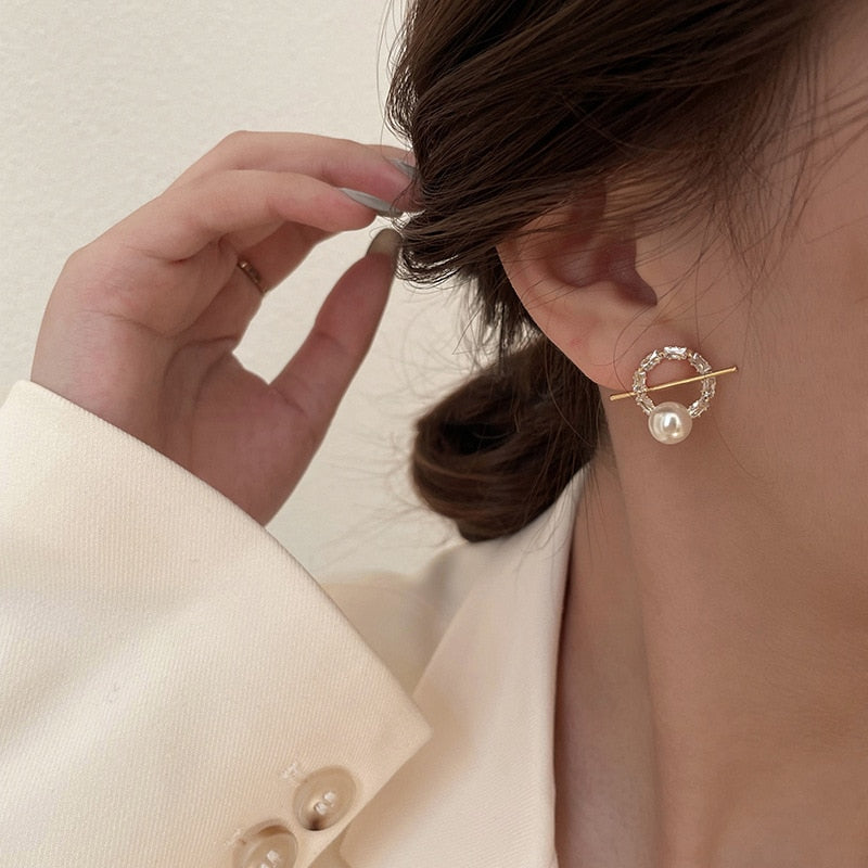 Peris Gems Gold Dangle Stud Earrings for Women | Pearl Earrings SHEIN Amazon Temu