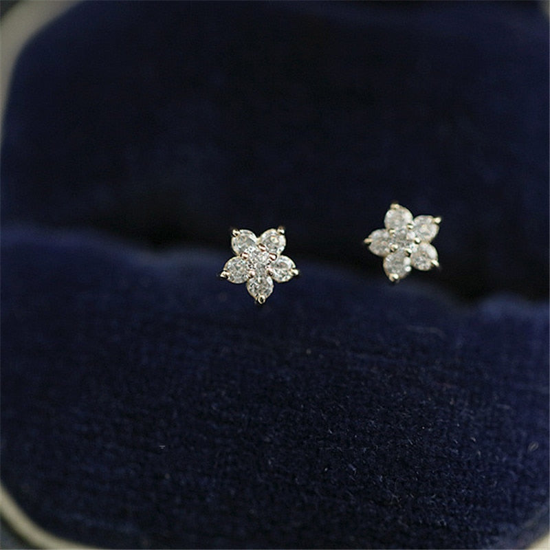 Peris Gems Gold Delicate Small Diamond Flower Stud Earrings for Women SHEIN Amazon Temu