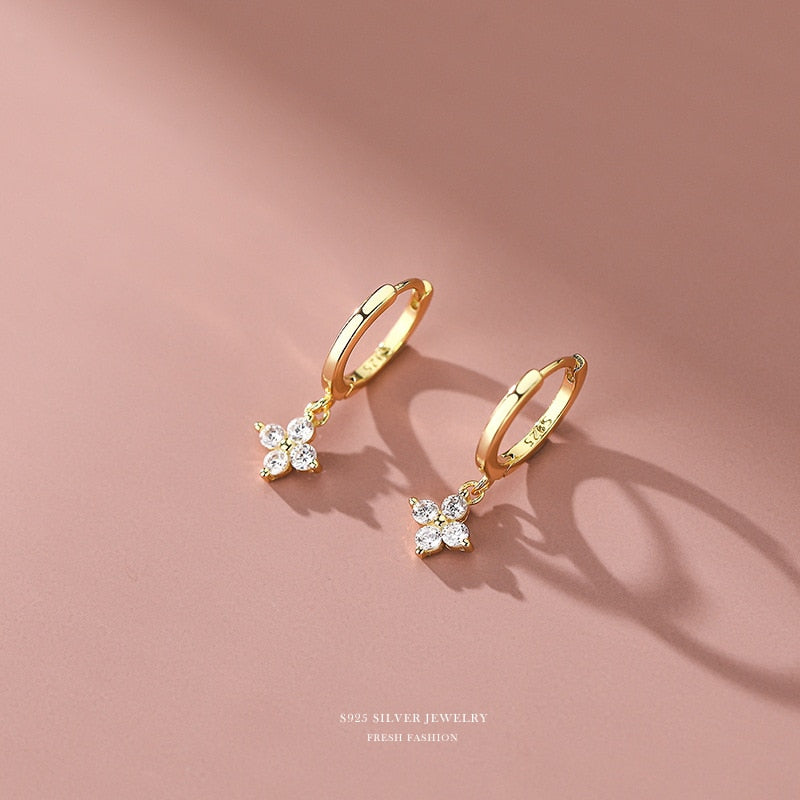 Peris Gems Gold Diamond Flower Hoop Earrings for Women | Sterling Silver Earrings for Women Diamond Dainty Silver Flower Hoop Earrings for Women SHEIN Amazon Temu