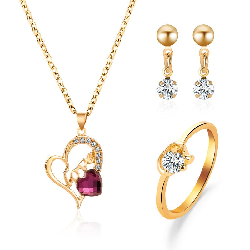 Peris Gems Gold Diamond Necklace and Earrings Set | Diamond Jewelry Sets SHEIN Amazon Temu