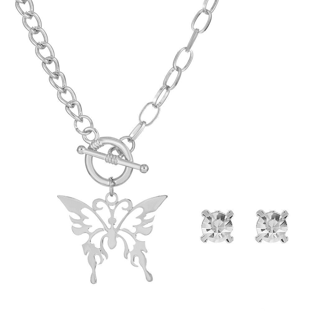 Peris Gems Gold Diamond Necklace and Earrings Set | Diamond Jewelry Sets SHEIN Amazon Temu