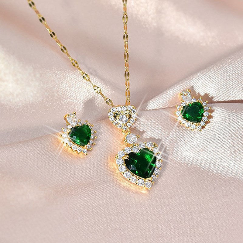 Peris Gems Gold Diamond Necklace and Earrings Set | Diamond Jewelry Sets SHEIN Amazon Temu