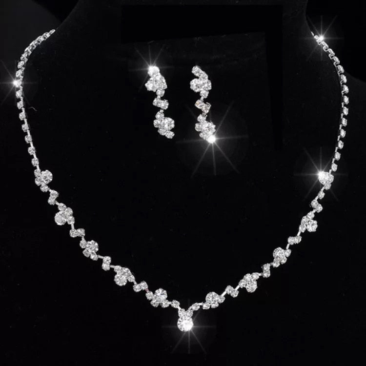 Peris Gems Gold Diamond Necklace and Earrings Set | Diamond Jewelry Sets SHEIN Amazon Temu