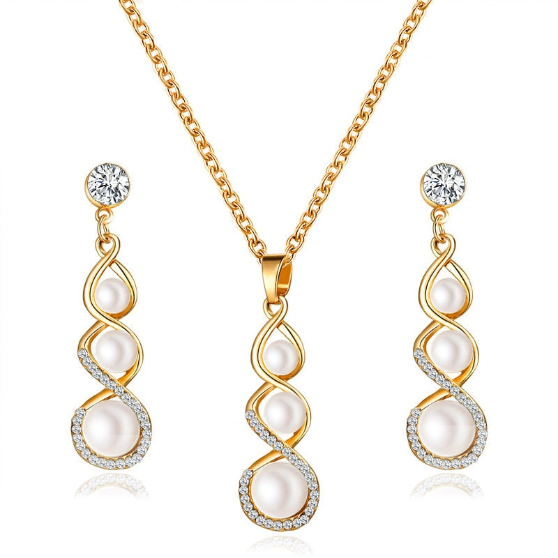 Peris Gems Gold Diamond Necklace and Earrings Set | Diamond Jewelry Sets SHEIN Amazon Temu