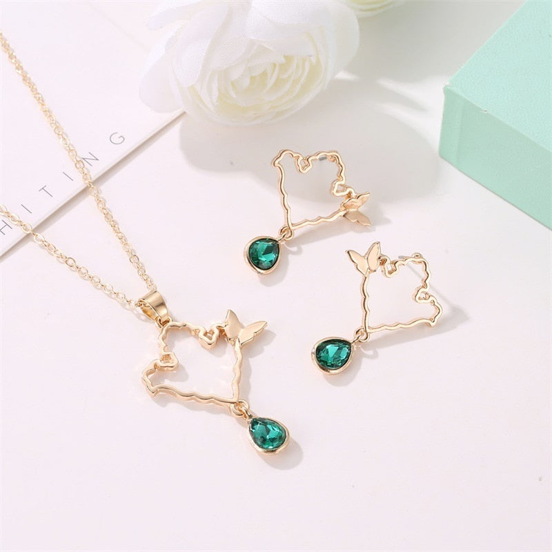 Peris Gems Gold Diamond Necklace and Earrings Set | Diamond Jewelry Sets SHEIN Amazon Temu