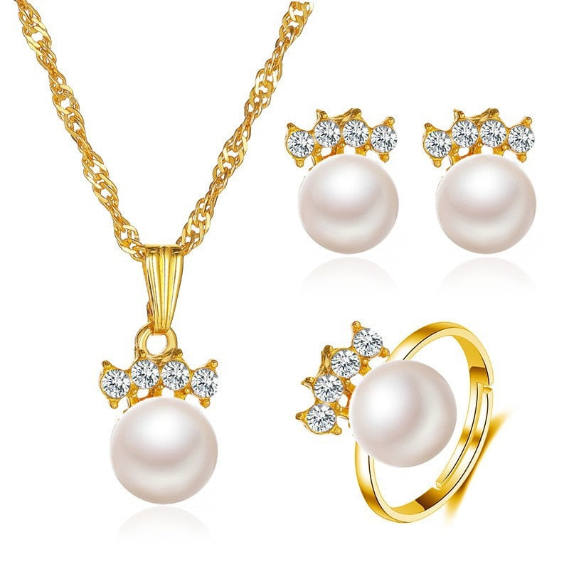 Peris Gems Gold Diamond Necklace and Earrings Set | Diamond Jewelry Sets SHEIN Amazon Temu