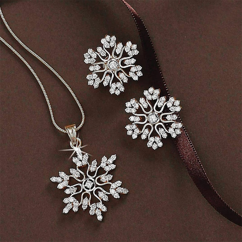 Peris Gems Gold Diamond Necklace and Earrings Set | Diamond Jewelry Sets SHEIN Amazon Temu