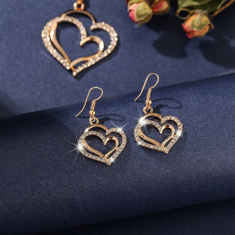 Peris Gems Gold Diamond Necklace and Earrings Set | Diamond Jewelry Sets SHEIN Amazon Temu