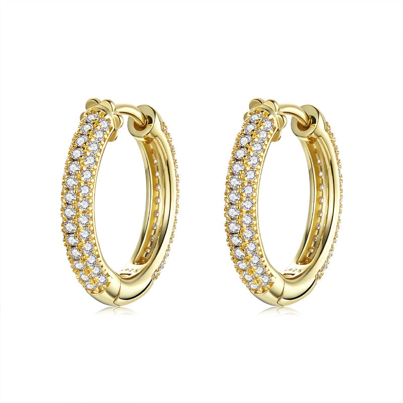 Peris Gems Gold Diamond Sterling Silver Hoop Buckle Earrings for Women SHEIN Amazon Temu