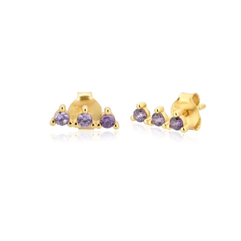 Peris Gems Gold Diamond Stud Turquoise Hoop Earrings for Women | Sterling Silver Gold Earrings
