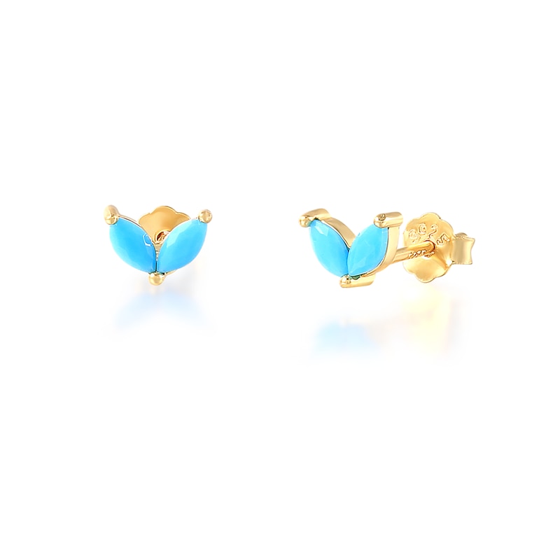 Peris Gems Gold Diamond Stud Turquoise Hoop Earrings for Women | Sterling Silver Gold Earrings SHEIN Amazon Temu
